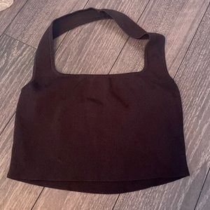 Black Halter Crop Top